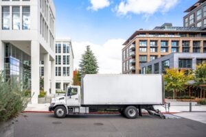 Amazon truck making a delivery