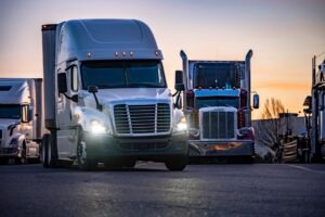 semi-trucks on the road