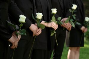 family with white roses