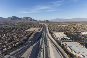 aerial view of the freeway