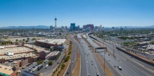 las vegas highway during the day