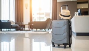 Luggage with a hat on top at a hotel in Las Vegas. What damages can I recover from a hotel accident?