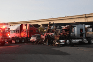 A big truck accident involving black box data.